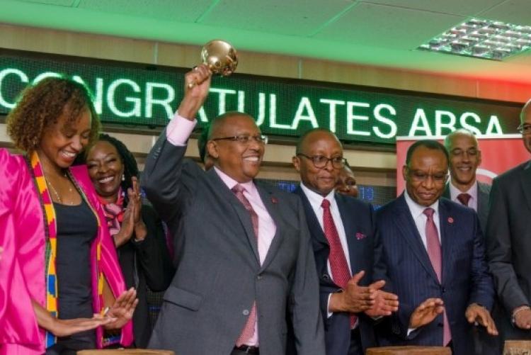Directors and Senior staff of NSE and ABSA during the bell ringing ceremony at NSE