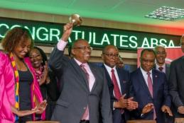 Directors and Senior staff of NSE and ABSA during the bell ringing ceremony at NSE
