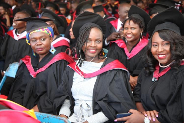 Graduands during the ceremony