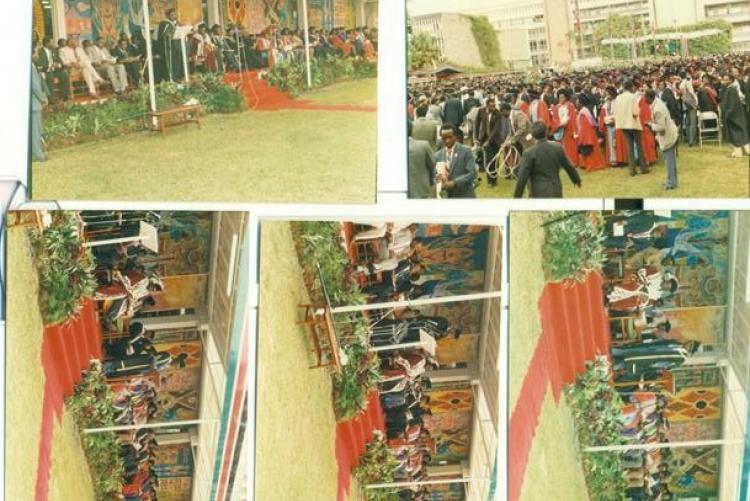 The 1988 Graduation taking place at the Great Court