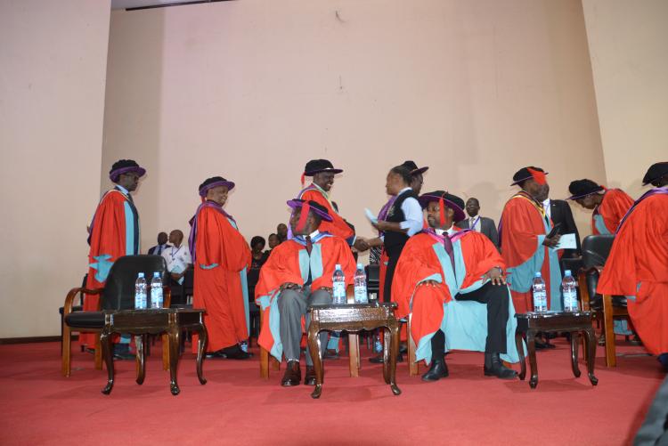 ACADEMIC HEADS ARRIVE AT TAIFA HALL WITH THEIR ACADEMIC REGALIA TO START OF THE ORIENTATION