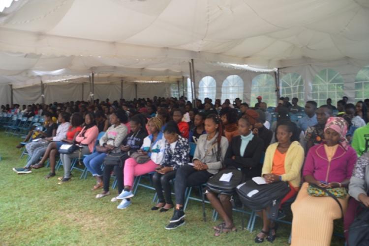 Fresher seated outside    Taifa hall 