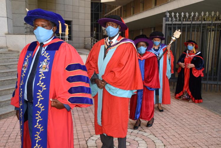  Prof. Mbithi Heading To The VC's Installation Ceremony